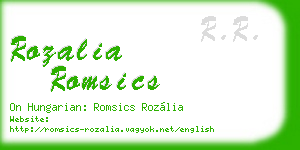 rozalia romsics business card