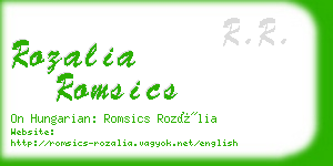 rozalia romsics business card